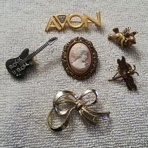 Vintage Eclectic Set of Lapel Pins (6 Pins in Set)